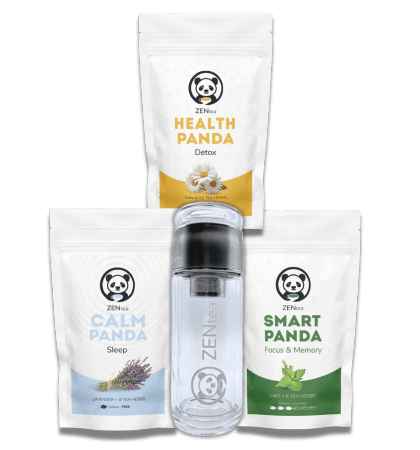 3 Τσάγια και ένα Μπουκάλι με Σουρωτήρι